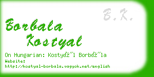 borbala kostyal business card